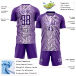 Purple Soccer Uniform Sublimation White Jersey Custom Lines