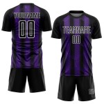 Abstract Purple-White Jersey Black Soccer Network Custom Sublimation Uniform