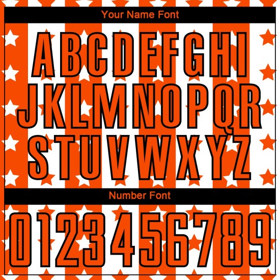 Stars Jersey Orange Stripes And Soccer Sublimation Custom Uniform Black-White