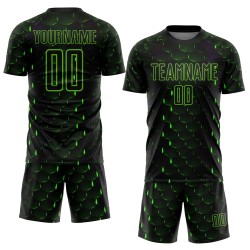 Shape Uniform Aurora Jersey Green Geometric Black Custom Sublimation Soccer