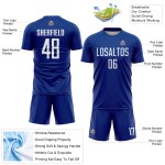 Soccer Uniform Jersey Royal Sublimation Custom White