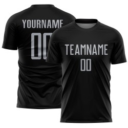 Gray Black Sublimation Soccer Custom Uniform Jersey