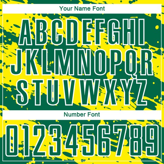 Light Green Kelly Jersey Soccer Splash Sublimation Custom Uniform Yellow-White