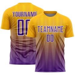 Jersey Soccer Gold Line Sublimation Gradient Purple-White Custom Uniform