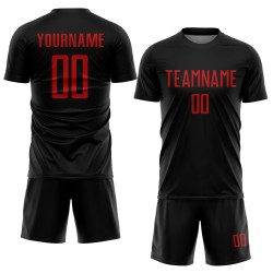 Jersey Red Soccer Sublimation Custom Uniform Black