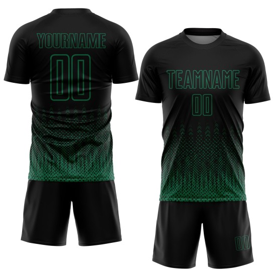 Shape Soccer Kelly Black Sublimation Uniform Green Custom Jersey Geometric Shape Soccer Kelly Black Sublimation Uniform Green Custom Jersey Geometric