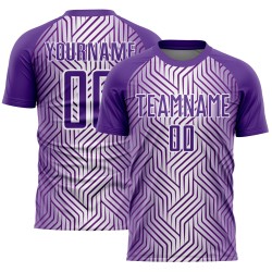 Purple Soccer Uniform Sublimation White Jersey Custom Lines