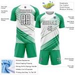 White-Black Kelly Jersey Sublimation Uniform Soccer Custom Green