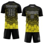 Sublimation Uniform Yellow-White Line Custom Black Light Jersey Soccer Sublimation Uniform Yellow-White Line Custom Black Light Jersey Soccer