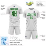 Grass Green Sublimation Jersey Soccer Custom White Uniform