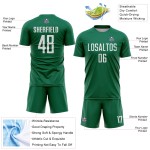 Custom Uniform Sublimation Green Kelly White Soccer Jersey Custom Uniform Sublimation Green Kelly White Soccer Jersey