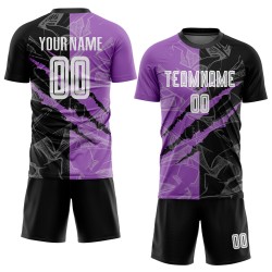 Purple Scratch Graffiti Jersey Pattern Black-Medium Custom Uniform Soccer Sublimation