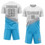 Blue-Black Sky Geometric Custom Gray Jersey Sublimation Uniform Gradient White Shape Soccer