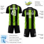 Sublimation Jersey Green Black Custom Uniform Line White-Neon Soccer Sublimation Jersey Green Black Custom Uniform Line White-Neon Soccer
