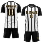 Line White-Old Black Custom Jersey Uniform Soccer Gold Sublimation Line White-Old Black Custom Jersey Uniform Soccer Gold Sublimation
