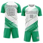 White-Black Kelly Jersey Sublimation Uniform Soccer Custom Green