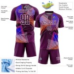 Shapes Jersey Soccer White Purple Sublimation Geometric Uniform Custom
