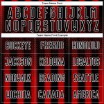 Uniform Soccer Red-White Sublimation Jersey Custom Geometric Black Shape