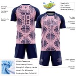 Soccer Shapes Geometric Jersey Pink Custom Uniform Light Navy Sublimation