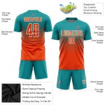 Soccer Sublimation Teal Jersey Uniform Orange-White Custom