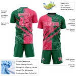 Pattern Soccer Uniform Pink-Kelly Scratch Green Sublimation Jersey Neon Custom Graffiti Pattern Soccer Uniform Pink-Kelly Scratch Green Sublimation Jersey Neon Custom Graffiti