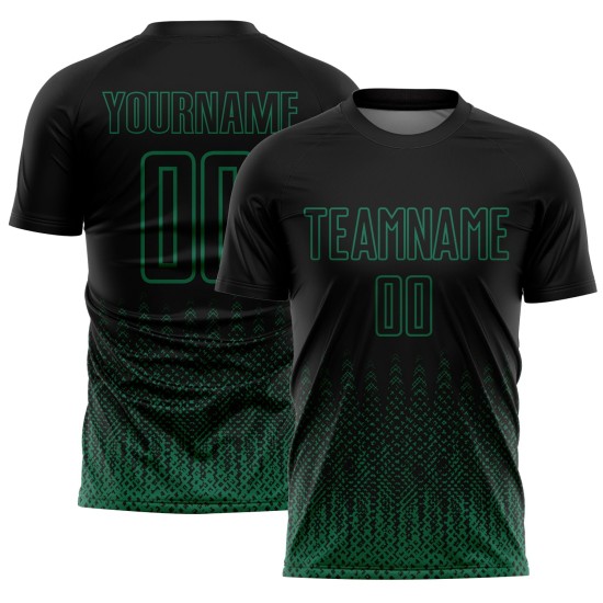 Shape Soccer Kelly Black Sublimation Uniform Green Custom Jersey Geometric Shape Soccer Kelly Black Sublimation Uniform Green Custom Jersey Geometric
