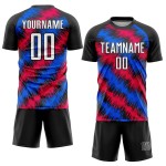 Custom Soccer Black Red-Royal Sublimation Uniform Jersey