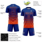 Fade Orange Royal Soccer Jersey Sublimation Fashion Pinstripe Uniform Custom Fade Orange Royal Soccer Jersey Sublimation Fashion Pinstripe Uniform Custom