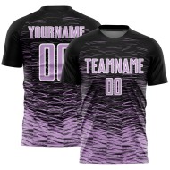 Custom Sublimation Jersey Light Soccer Line Black Purple-White Uniform Custom Sublimation Jersey Light Soccer Line Black Purple-White Uniform