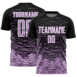 Custom Sublimation Jersey Light Soccer Line Black Purple-White Uniform
