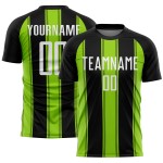 Sublimation Jersey Green Black Custom Uniform Line White-Neon Soccer Sublimation Jersey Green Black Custom Uniform Line White-Neon Soccer
