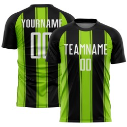 Sublimation Jersey Green Black Custom Uniform Line White-Neon Soccer