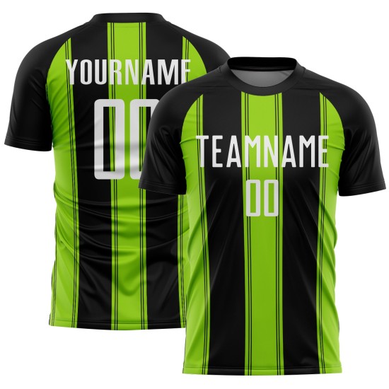 Sublimation Jersey Green Black Custom Uniform Line White-Neon Soccer Sublimation Jersey Green Black Custom Uniform Line White-Neon Soccer