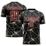 Black Jersey Sublimation Uniform Custom Crimson-City Soccer Cream Black Jersey Sublimation Uniform Custom Crimson-City Soccer Cream