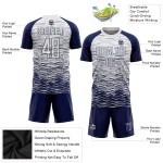 Jersey Navy White Soccer Sublimation Uniform Custom