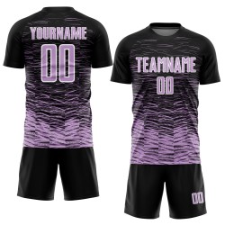 Custom Sublimation Jersey Light Soccer Line Black Purple-White Uniform