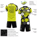 Jersey Yellow Sublimation Uniform Custom Neon Soccer Black-White