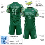 Sublimation Geometric Uniform Soccer Custom White Jersey Green Shape Kelly