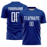 Soccer Uniform Jersey Royal Sublimation Custom White