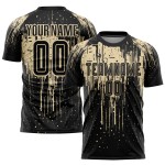 Jersey Sublimation Uniform Cream Black Custom Soccer City