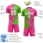 Uniform Jersey Scratch Soccer Pattern Custom Green-Pink Graffiti Sublimation Aurora