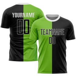 Green Custom Soccer Black-White Neon Sublimation Uniform Split Jersey Fashion