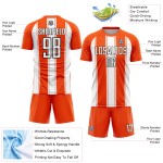 Uniform White-Black Orange Custom Jersey Line Sublimation Soccer