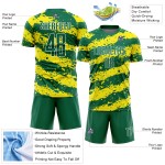 Light Green Kelly Jersey Soccer Splash Sublimation Custom Uniform Yellow-White