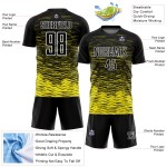 Sublimation Uniform Yellow-White Line Custom Black Light Jersey Soccer Sublimation Uniform Yellow-White Line Custom Black Light Jersey Soccer