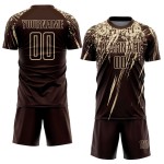 Uniform Jersey Soccer Custom Cream Brown Sublimation Uniform Jersey Soccer Custom Cream Brown Sublimation