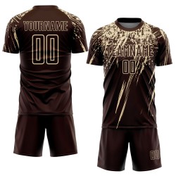 Uniform Jersey Soccer Custom Cream Brown Sublimation