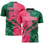 Pattern Soccer Uniform Pink-Kelly Scratch Green Sublimation Jersey Neon Custom Graffiti Pattern Soccer Uniform Pink-Kelly Scratch Green Sublimation Jersey Neon Custom Graffiti
