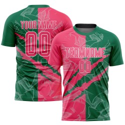 Pattern Soccer Uniform Pink-Kelly Scratch Green Sublimation Jersey Neon Custom Graffiti