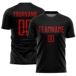 Jersey Red Soccer Sublimation Custom Uniform Black